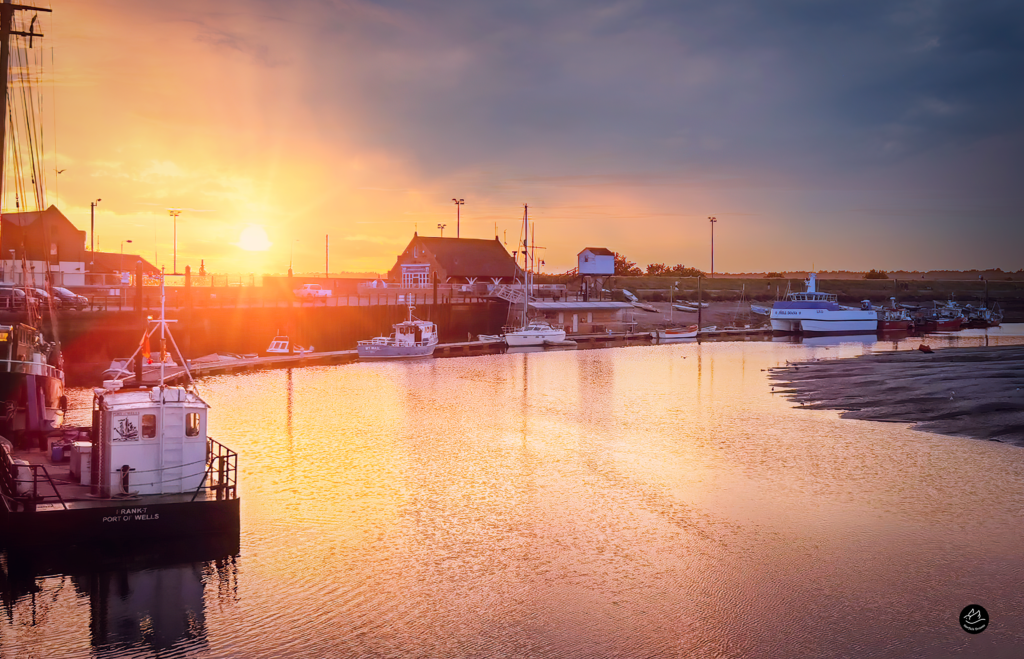 Aerial Photographer East Anglia - Wells On Sea Harbour Sunset