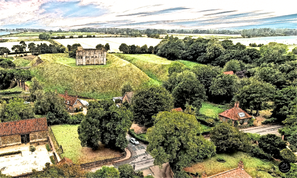 Castle Rising National Trust Norfolk Norfolk Drone Sketch