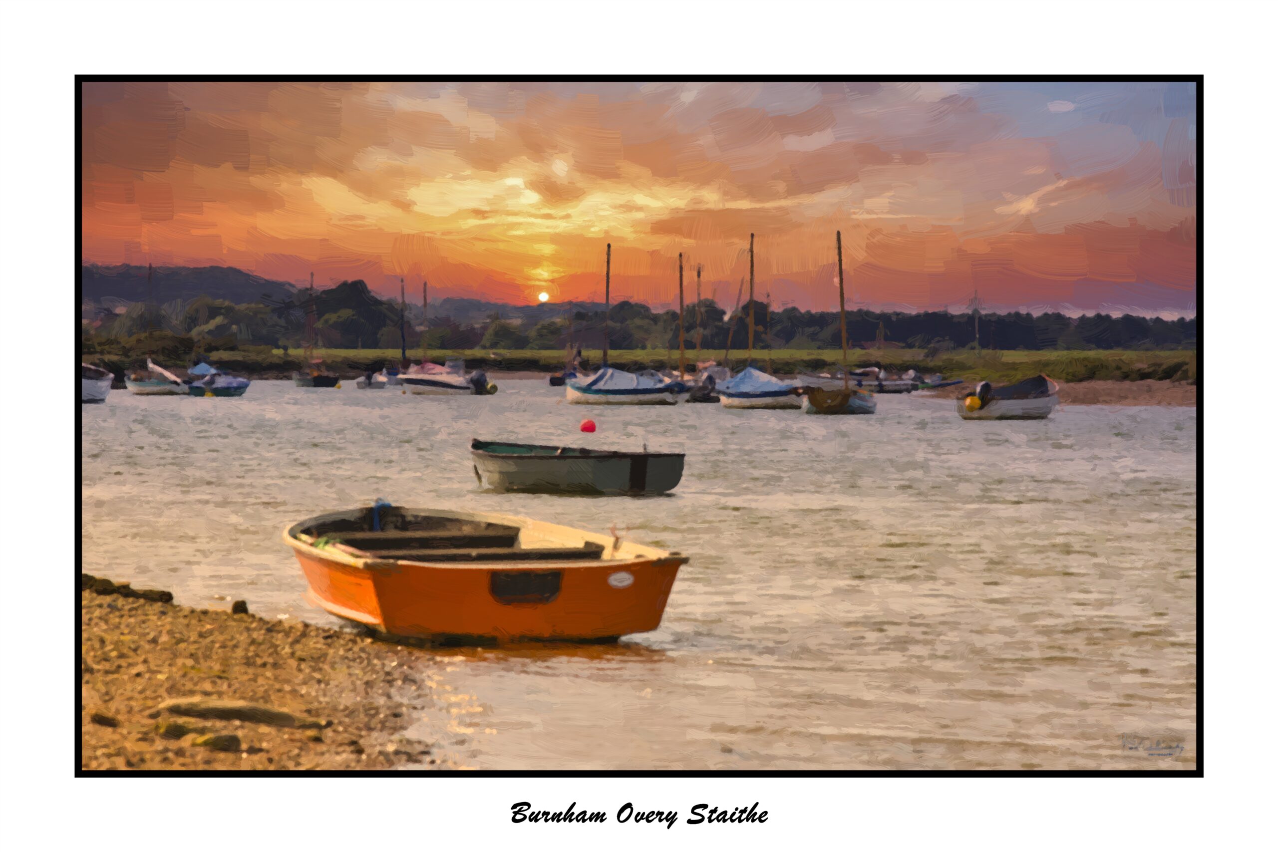 Burnham Sunset boats-Oil