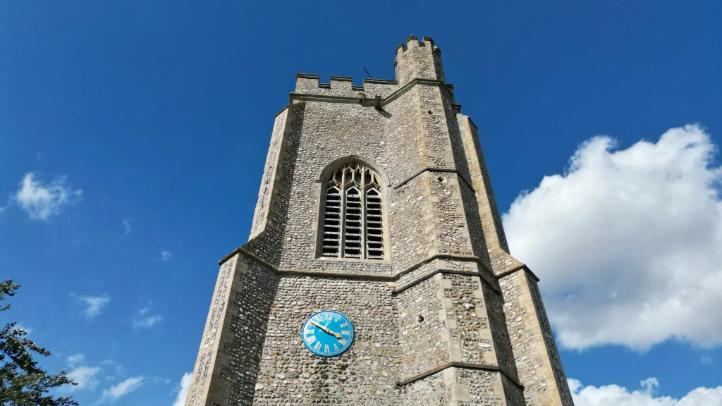 Langham Church Clock Looking Up